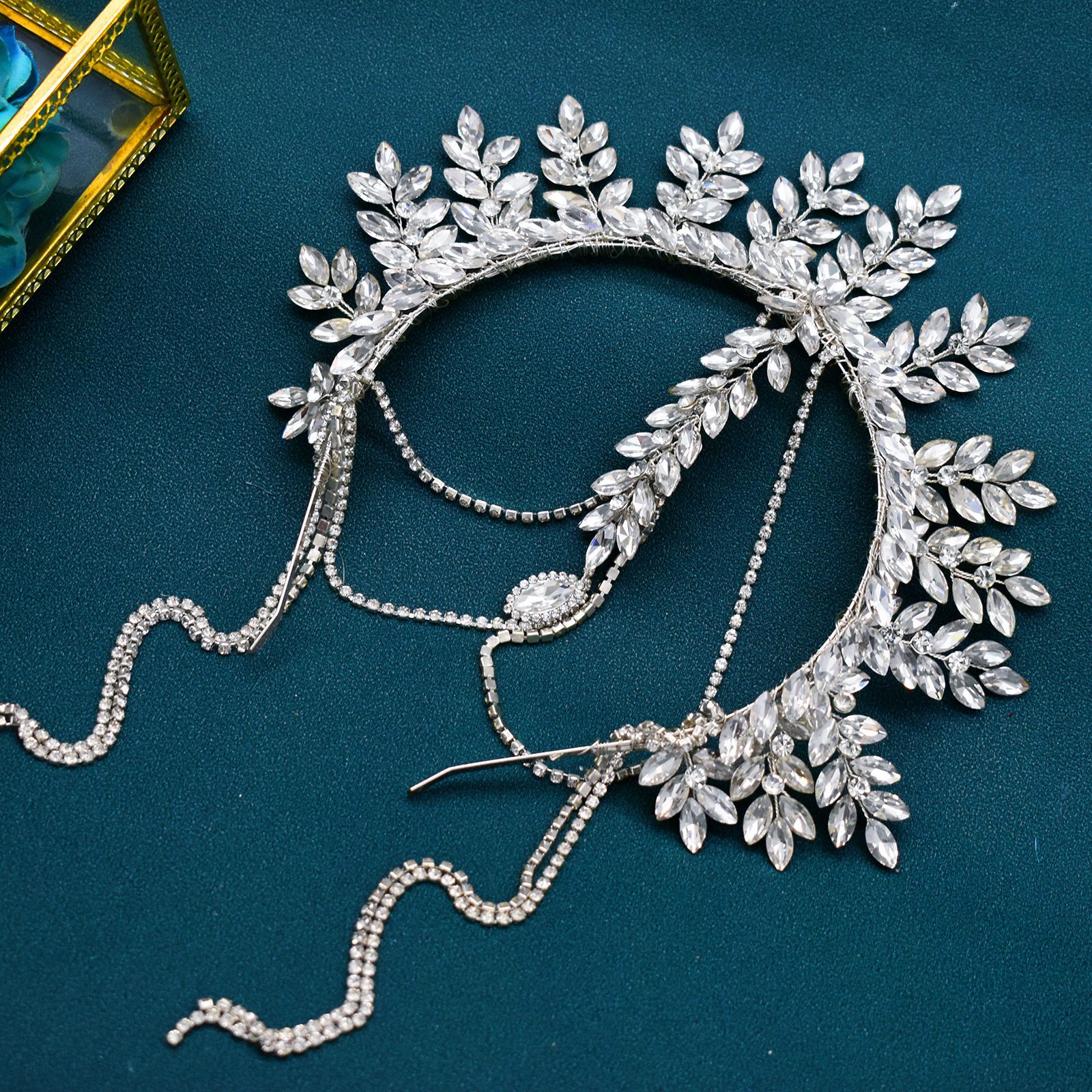 Bridal Rhinestone Wedding Gown Accessories Creative Hair-clipping Tassel Headband photo 1