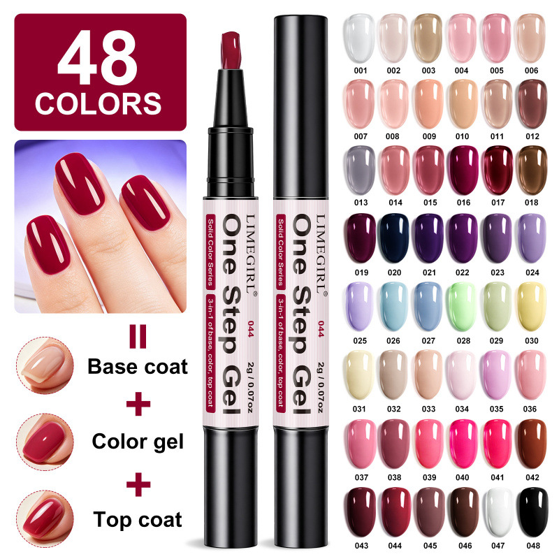 Solid Color One Step Gel Color Functional Base Free Top Coat Nail Polish Gel photo 1