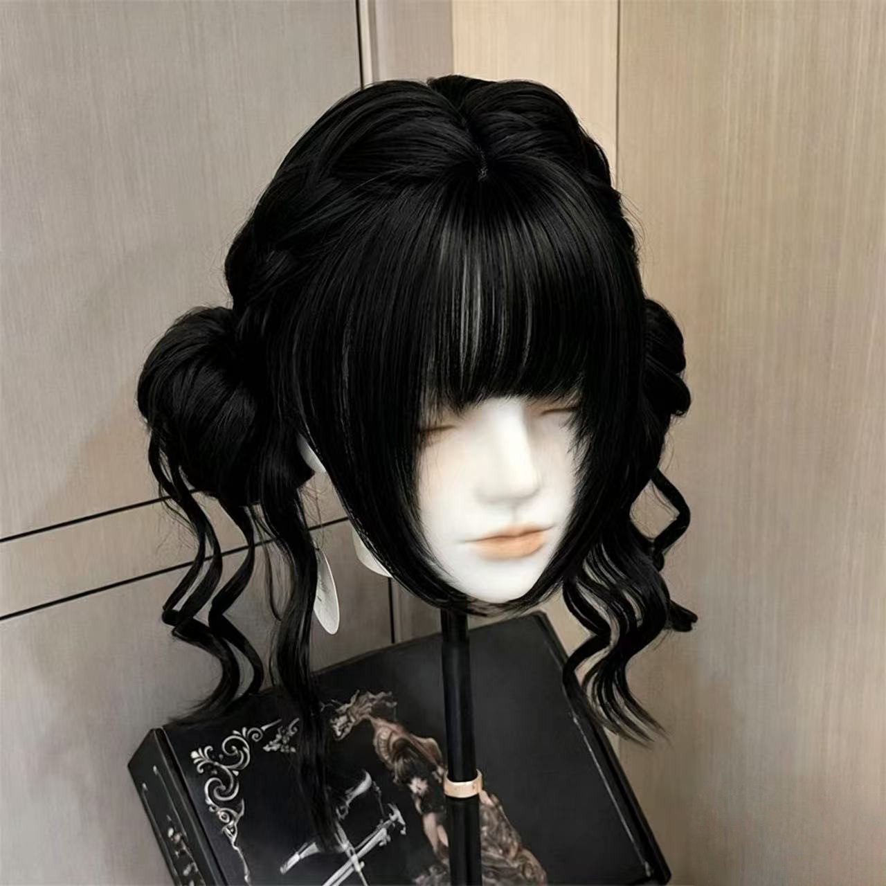 Long Wavy Hair Cute Bun-style Wig For Women photo 5