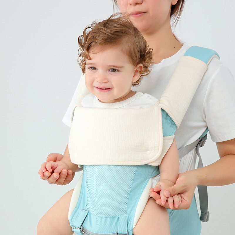Double-shoulder Baby Waist Stool Drool Bib photo 1