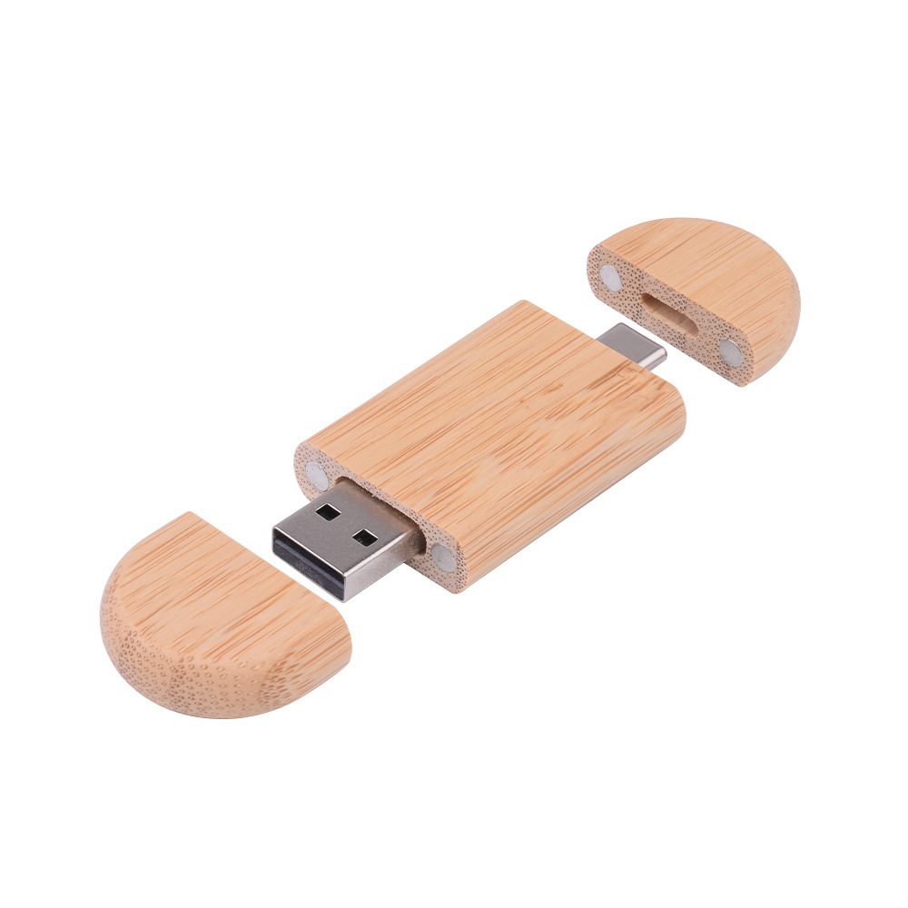Maple Box Carved Wooden 2 In 1 Mobile Phone U-disk TYPE-C photo 3