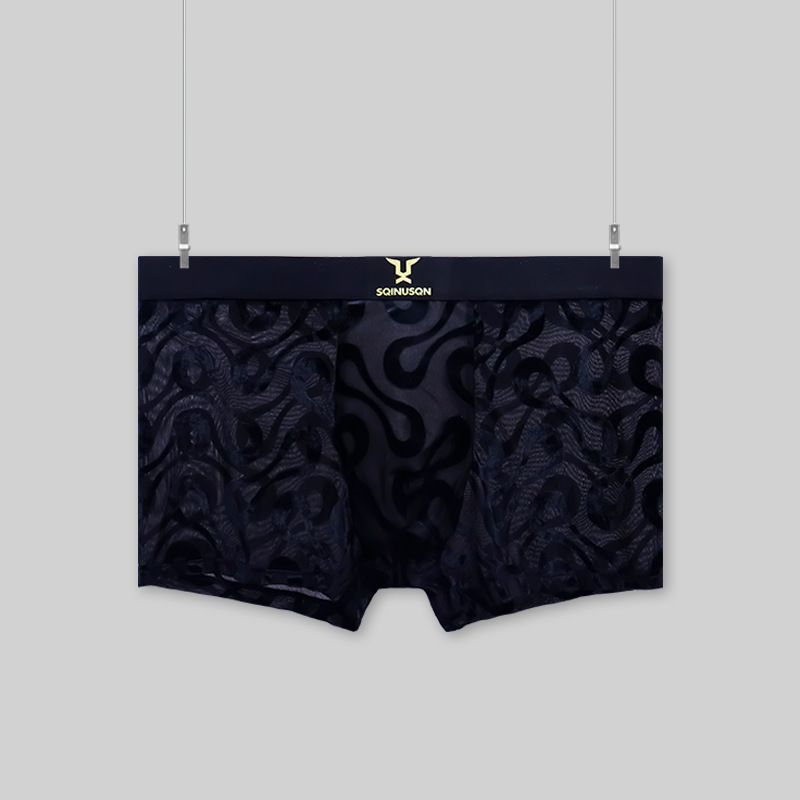 Mens Ice-Silk Underwear Antibacterial And Breathable Velvet Mesh Boxers photo 3