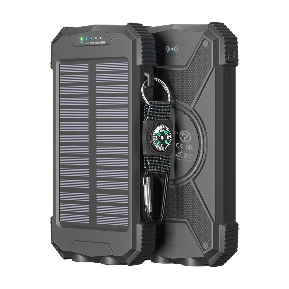 Solar-Powered Wireless Power Bank, 10,000 MAh, IP66 Waterproof Charger, Portable Outdoor Emergency Mobile Power Source photo 2