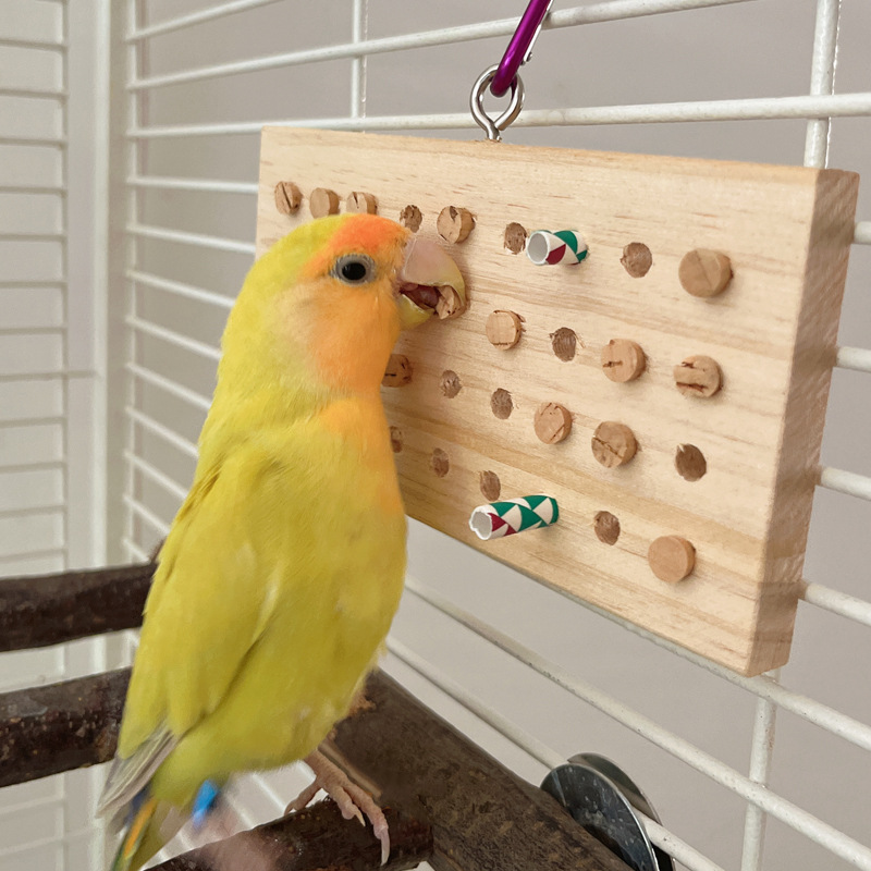 Parrot Toys Training Decompression Hanging Solid Wood Keyboard Toy photo 7