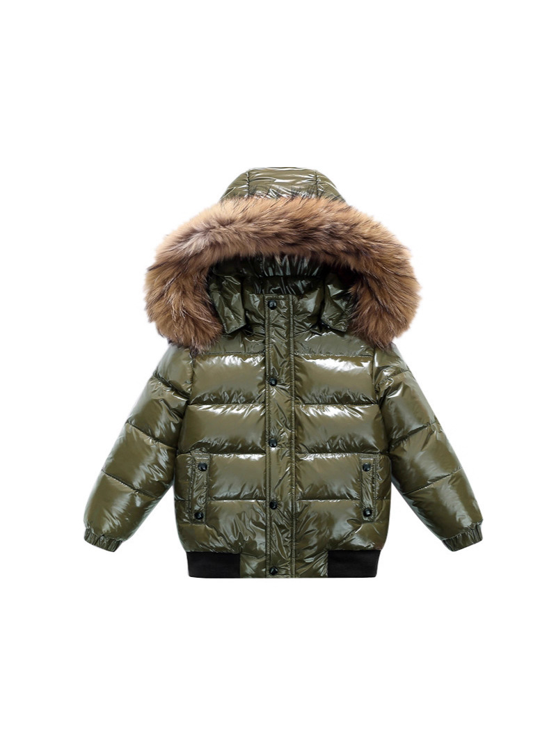 New Childrens Down Jacket With A Large Fur Collar Extra-thick Designwarm Winter Coat For Little Boys photo 5