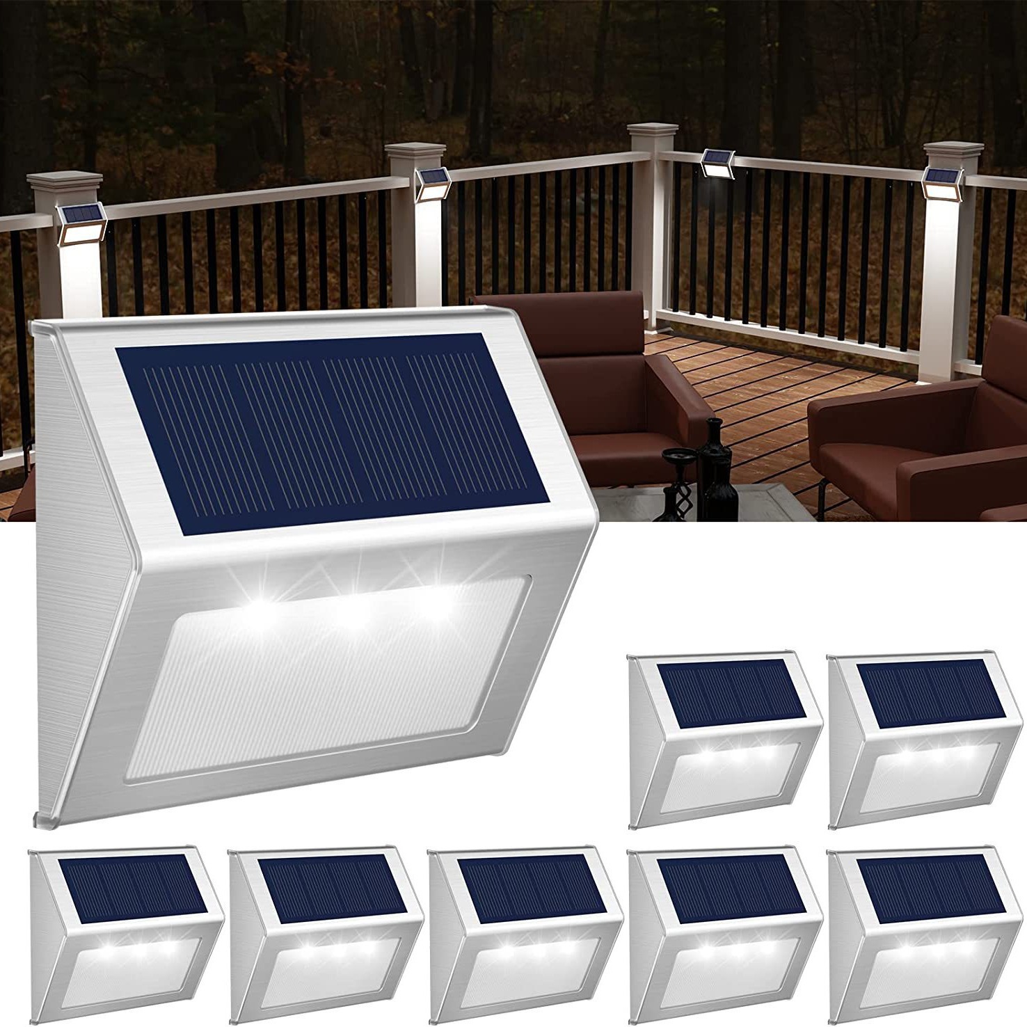 Waterproof Solar Flower Step Light Outdoor Stainless Steel photo 2