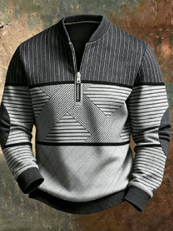 Printed Cross-border Mens Half-zip Pullover Long-sleeve Hoodie photo 2