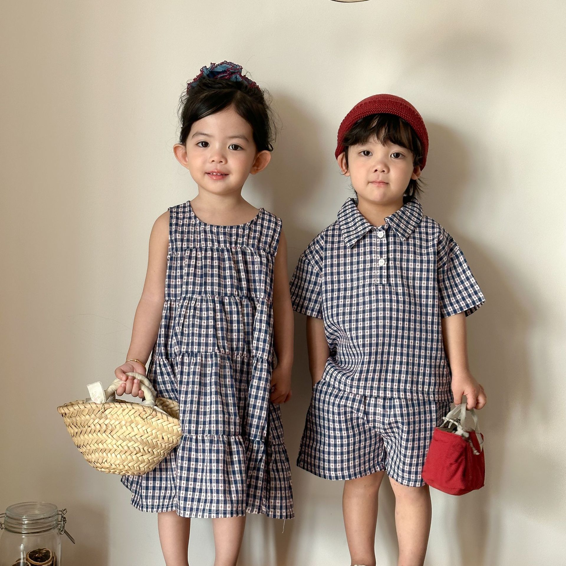 Kids' Shirt And Shorts Set Girls' Dress Sibling Matching Outfits photo 2