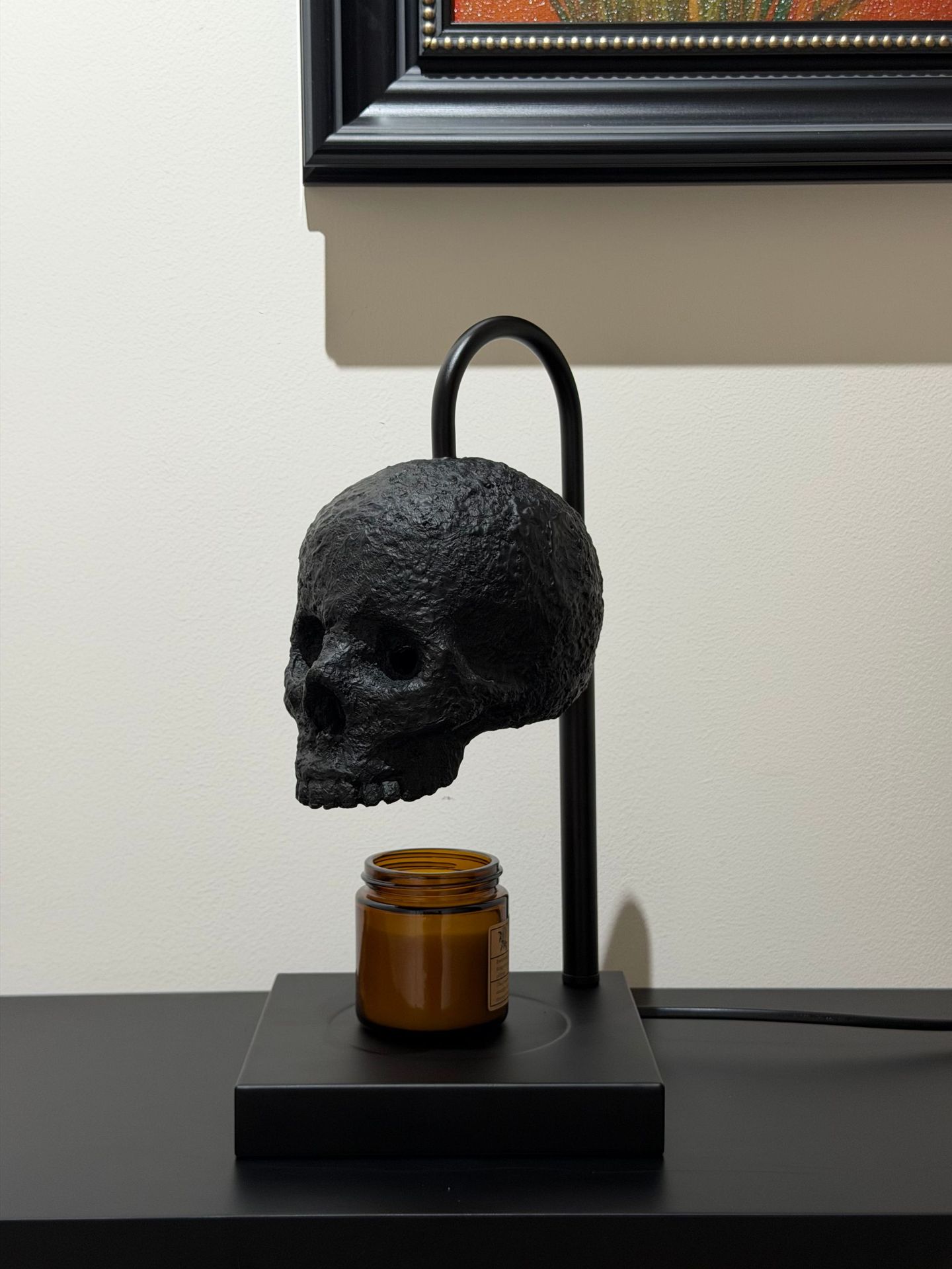 Adjustable Dimmable Skull Table Lamp Timer Candle Warmer photo 8