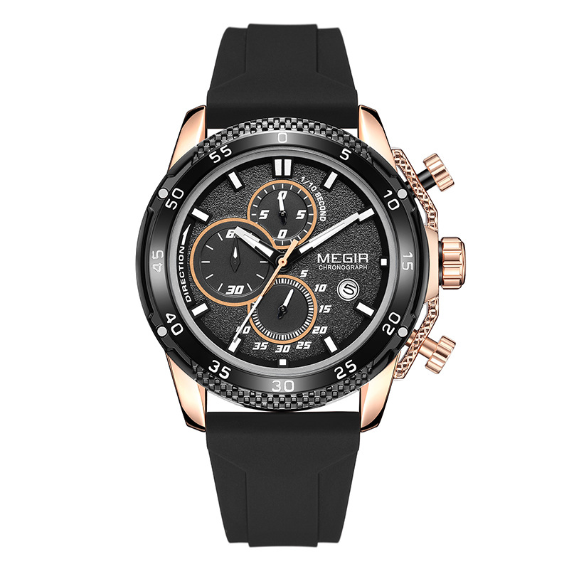 Multifunctional Three-eye Chronograph With Silicone Strap photo 3