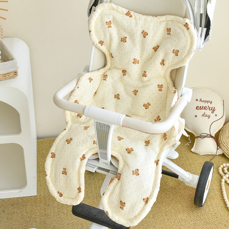 Babys Pure Cotton Thickened Stroller Pad Seat Cushion And Armrest Backrest photo 7