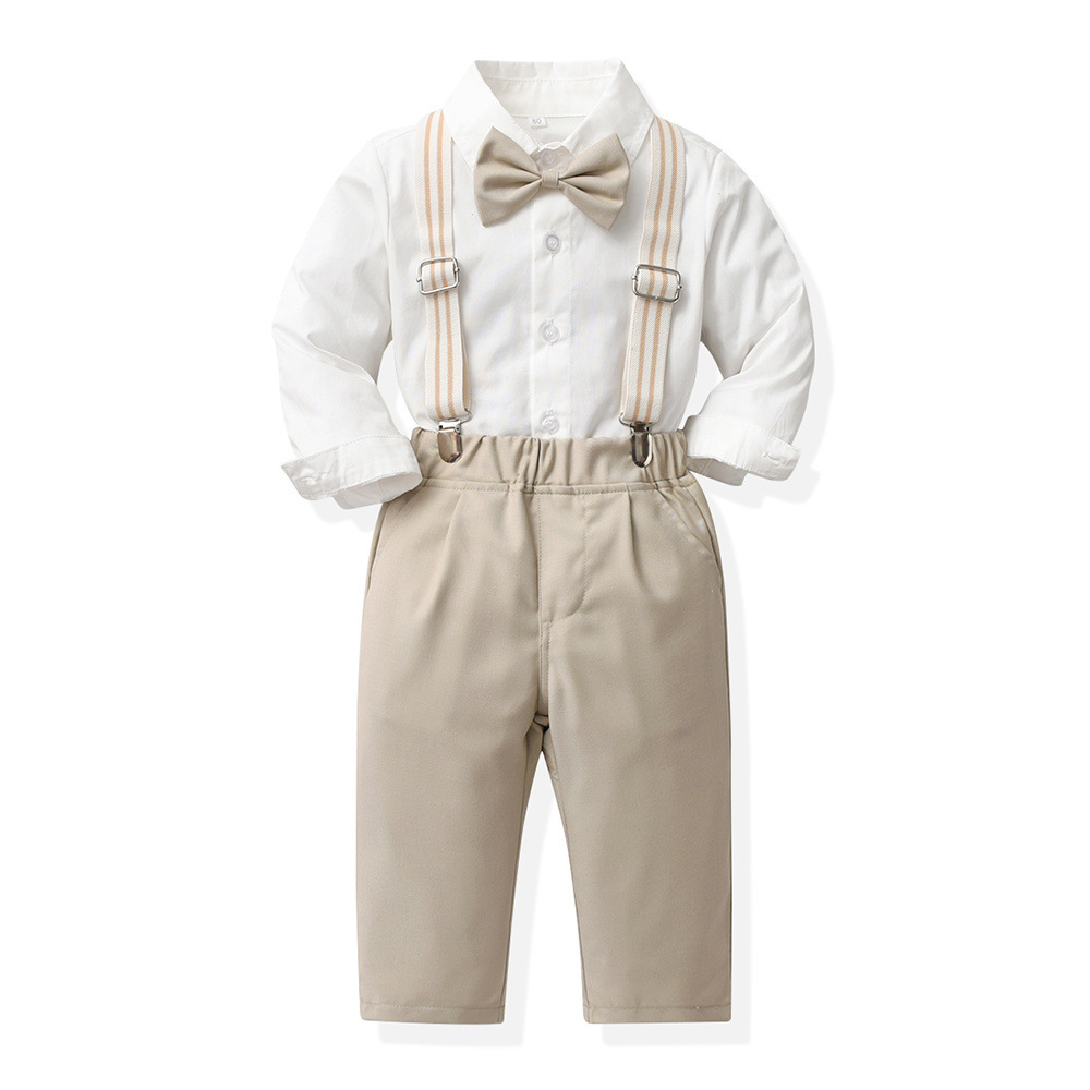 AutumnWinter British-style Boys Suspender Pants Set photo 5