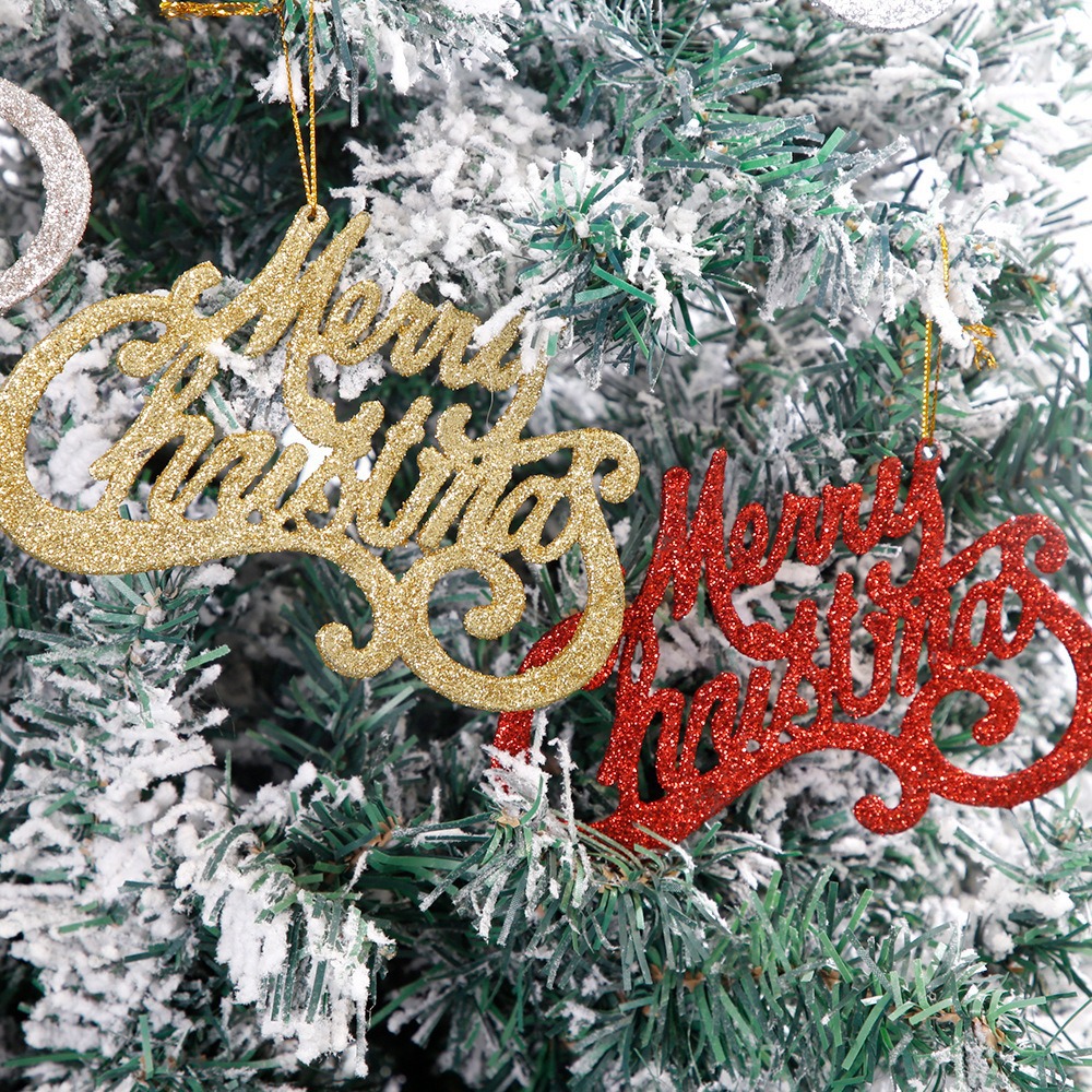Christmas Gold Glitter Letter Ornaments For Christmas Tree And Home Decoration photo 7