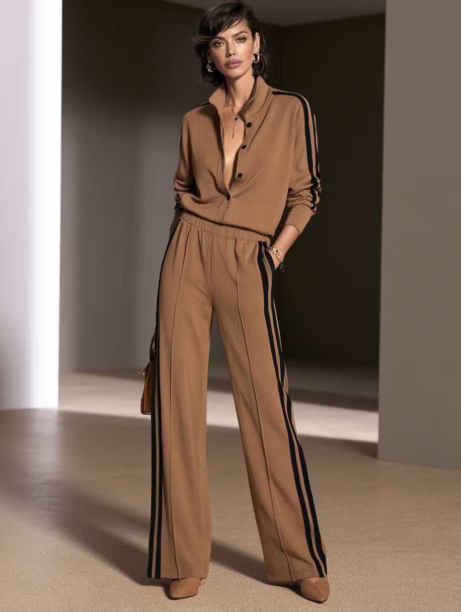 Women's Striped Casual Set European And American Style photo 2