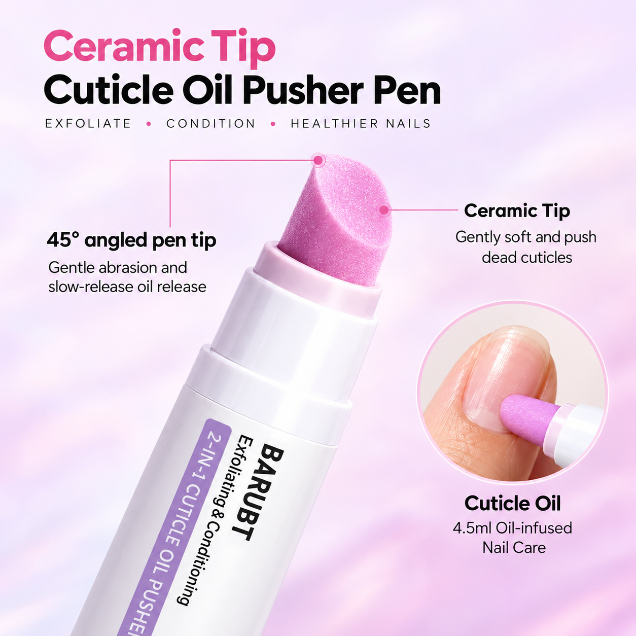 Rotating Solid Cuticle Repair Pen For Moisturizing And Treating Dry, Cracked Skin And Hangnails Around The Nails photo 2