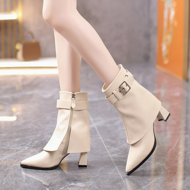 Stylish Pointed-toe Chunky-heel Fashion Boots photo 5