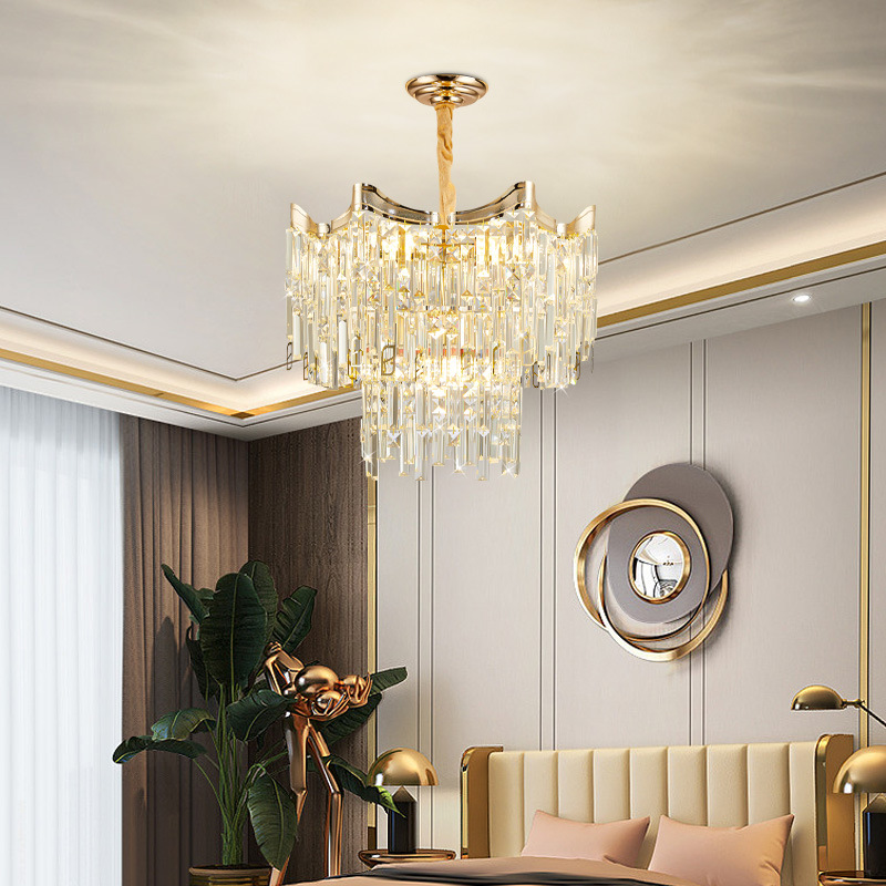 Affordable Luxury Crystal Chandelier Grand Post-modern Minimalist Lamp Tassel Bedroom Lighting Fixture photo 3