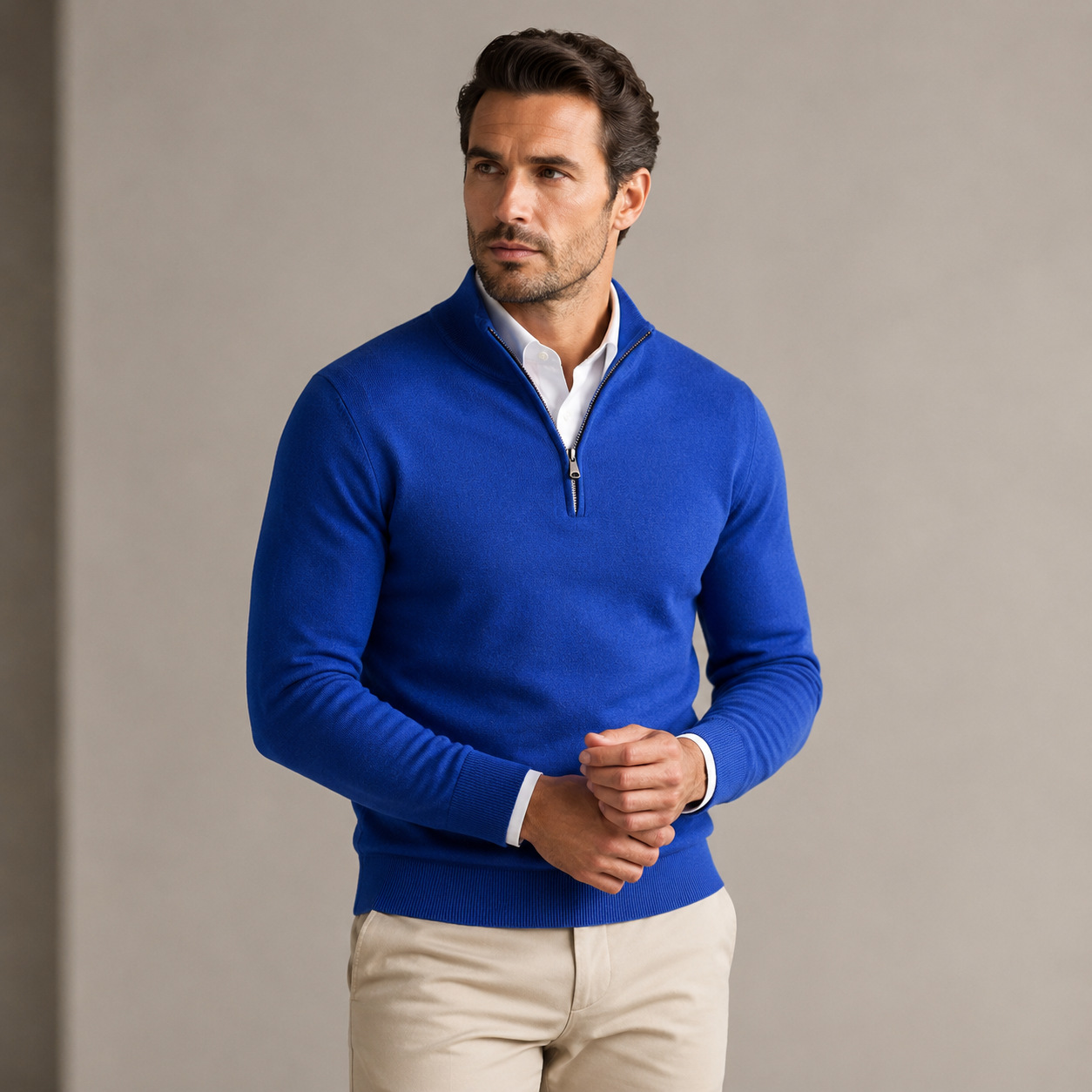 Men's Stand-Neck Knitted Casual Set photo 7