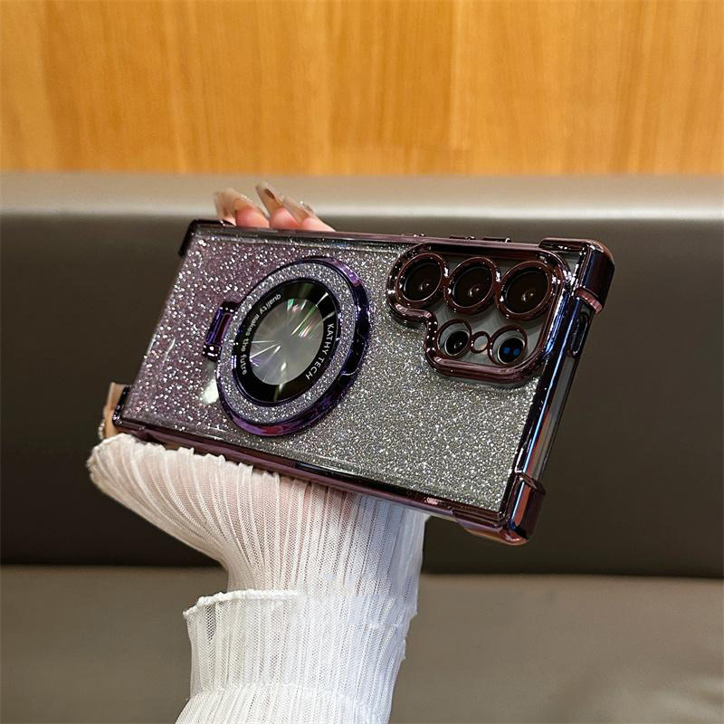 Airbag Drop-proof Magnetic Holder With Glittery Transparent Case photo 4