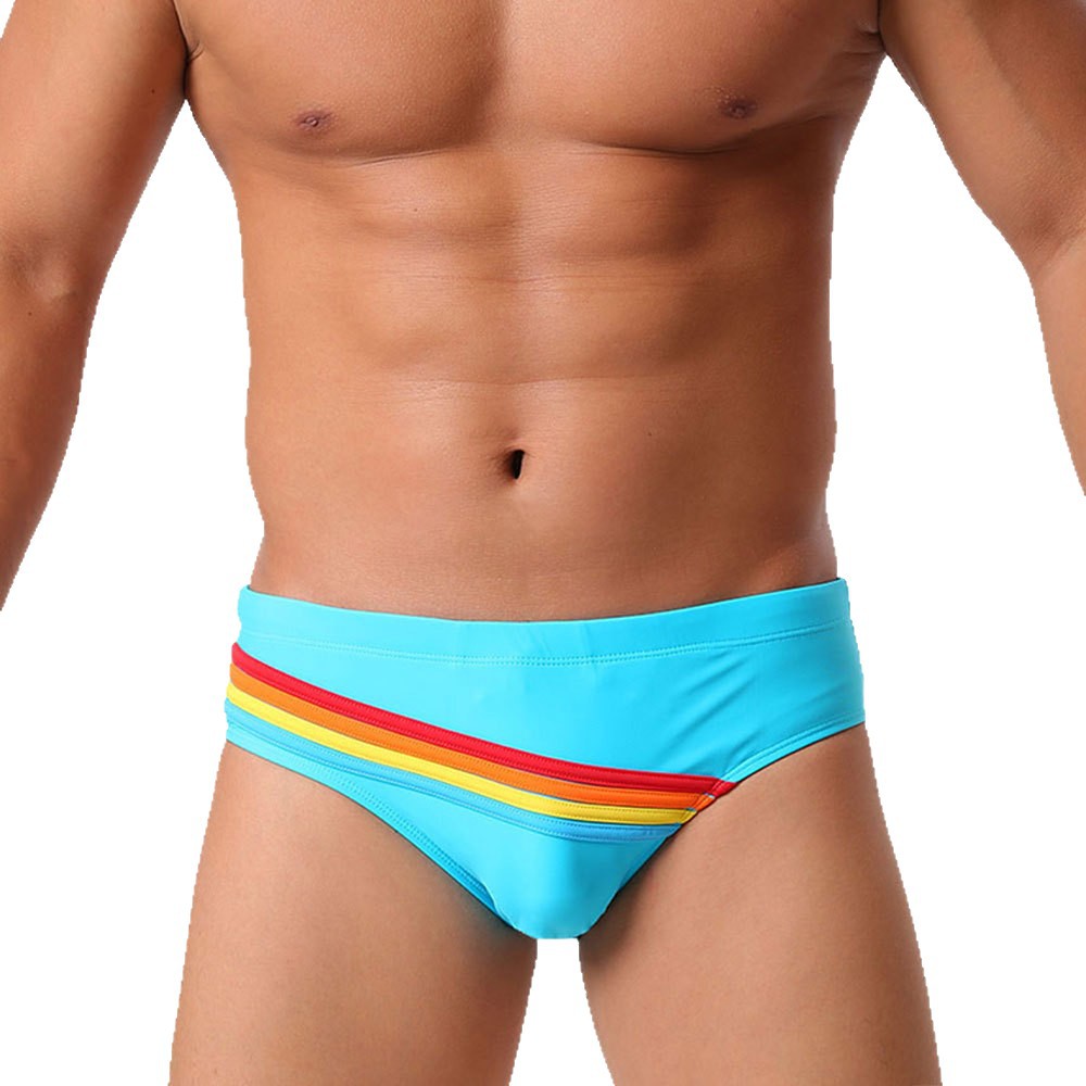 Triangular Three-dimensional Rainbow Swim Trunks Simple Stylish And Form-fitting photo 3