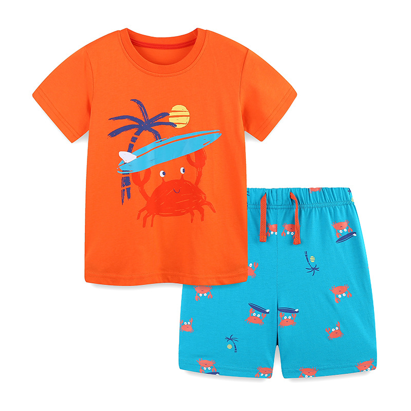Fashionable Printed Crew-Neck Short-Sleeve Set For Boys photo 5