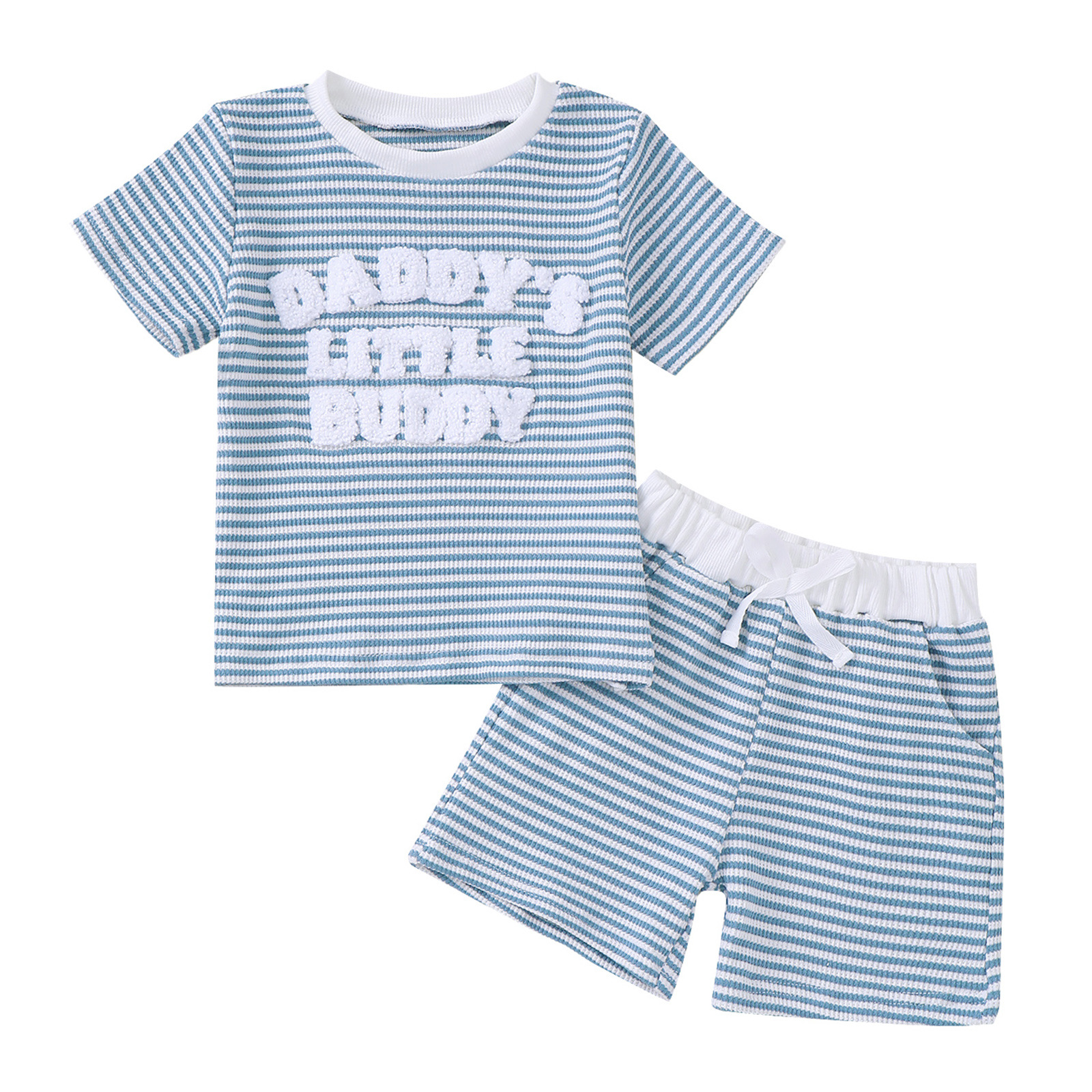 Embroidered Short-sleeve Hoodie And Shorts Two-piece Set photo 2