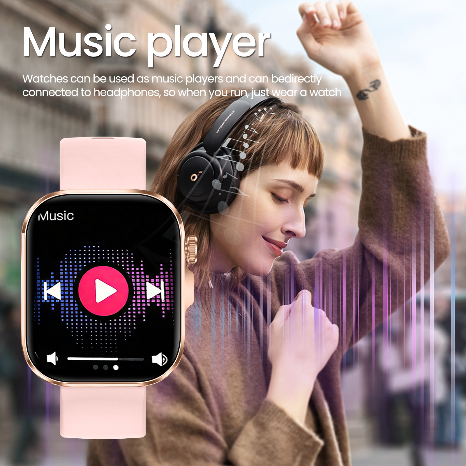 Multifunctional Fitness Smartband With Music Control photo 1
