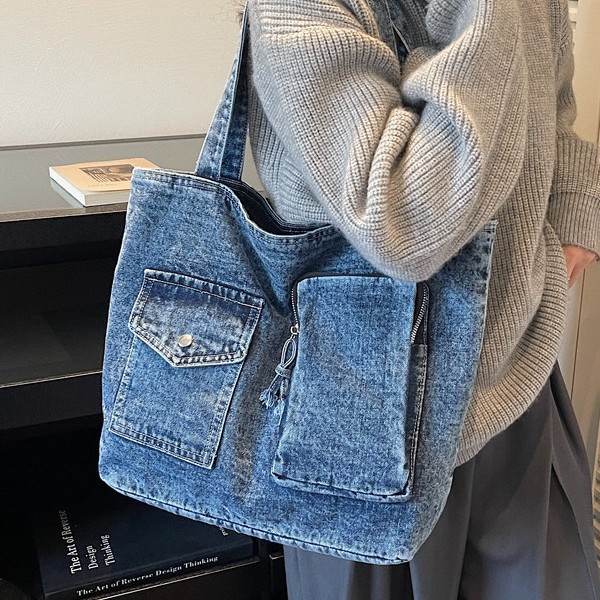 Denim Large-capacity Versatile Casual Shoulder Crossbody Bag photo 1