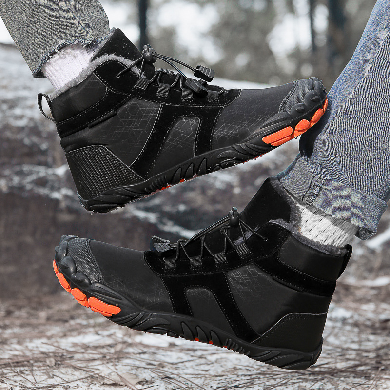 Fleece-lined Water-repellent Five-finger Snow Boots Thermal Non-slip Cotton-padded Shoes photo 3