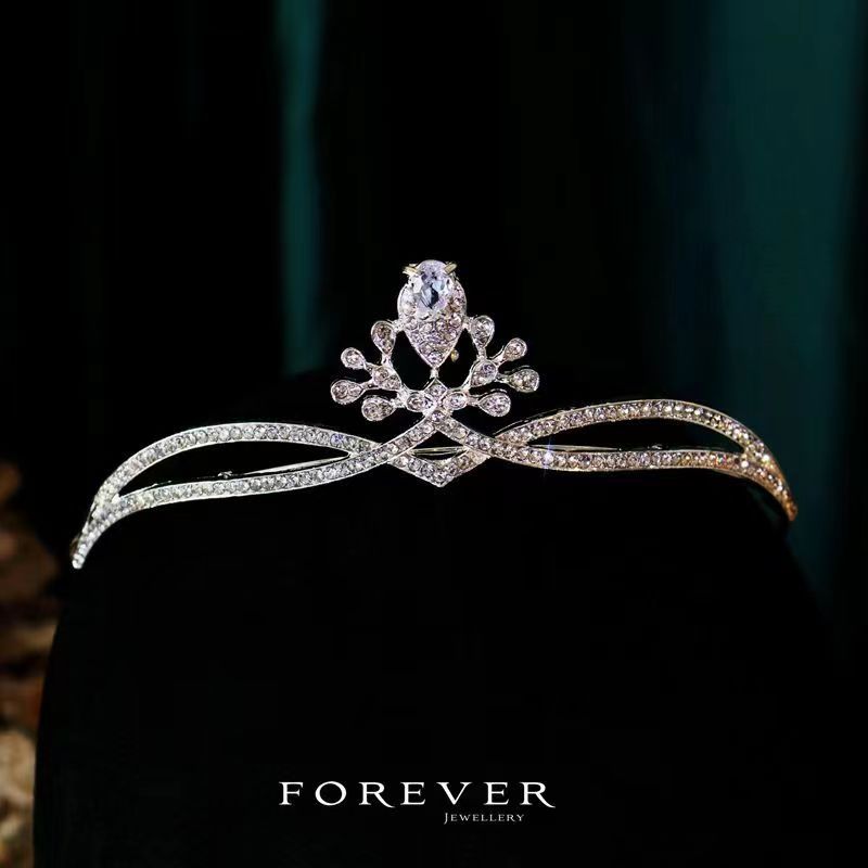 Rhinestone Bridal Crown Headband Flower Diamond High-End Headpiece photo 3