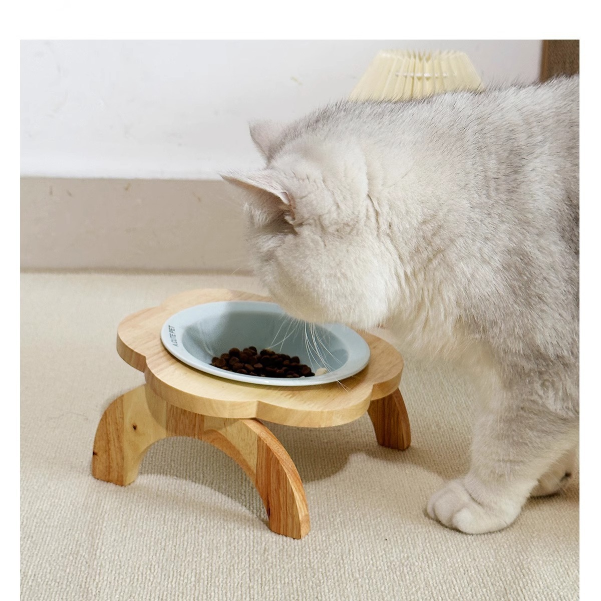 Pet Flying Saucer Cat Bowl Ceramic Flower Stand Cat Food Bowl Dog Bowl photo 3