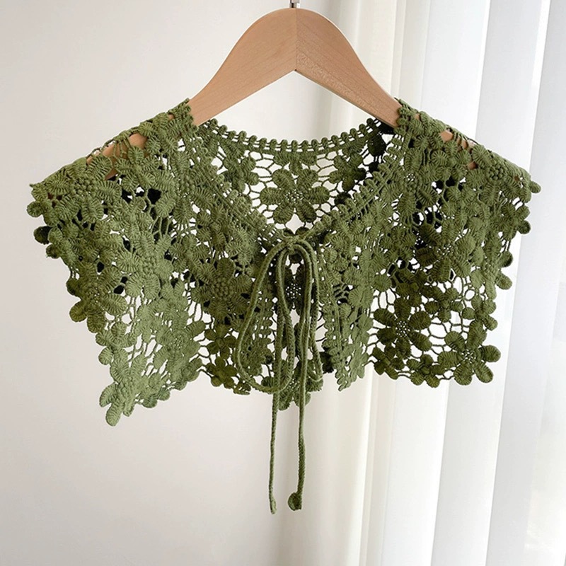 French-style Bow Tie Faux Collar Tulle Shawl photo 2