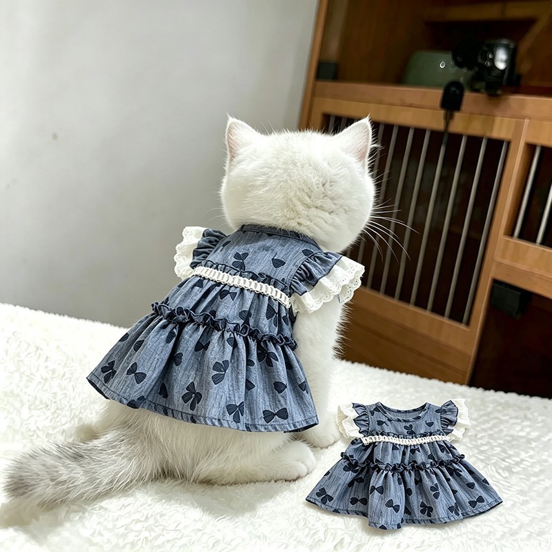 Cat Clothing Lace Trimmed Dress photo 2