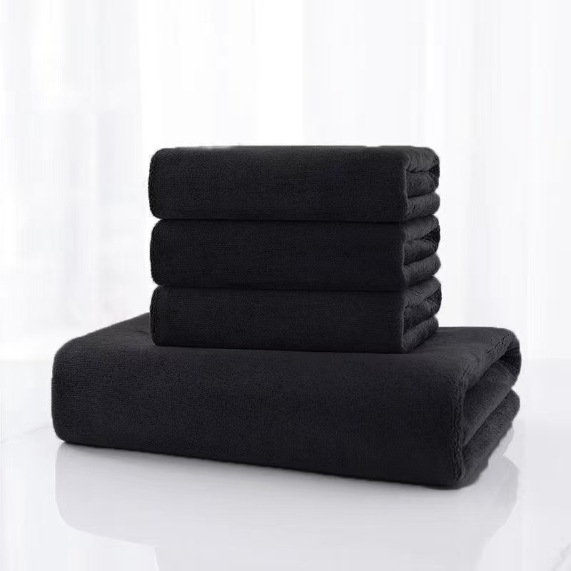 Black Thickened Absorbent Towel Bath Towel photo 2