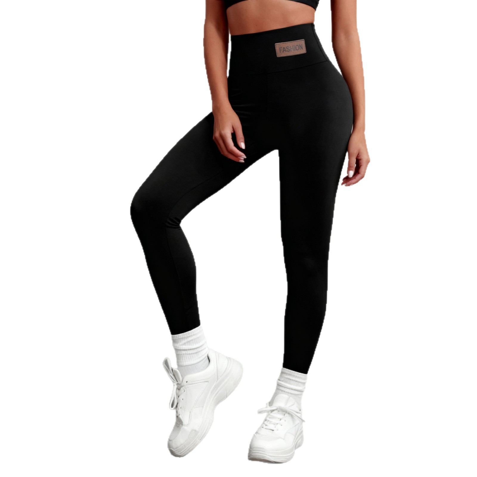 Letter-embossed High-waisted Peach-bottom Shaping Leggings photo 5