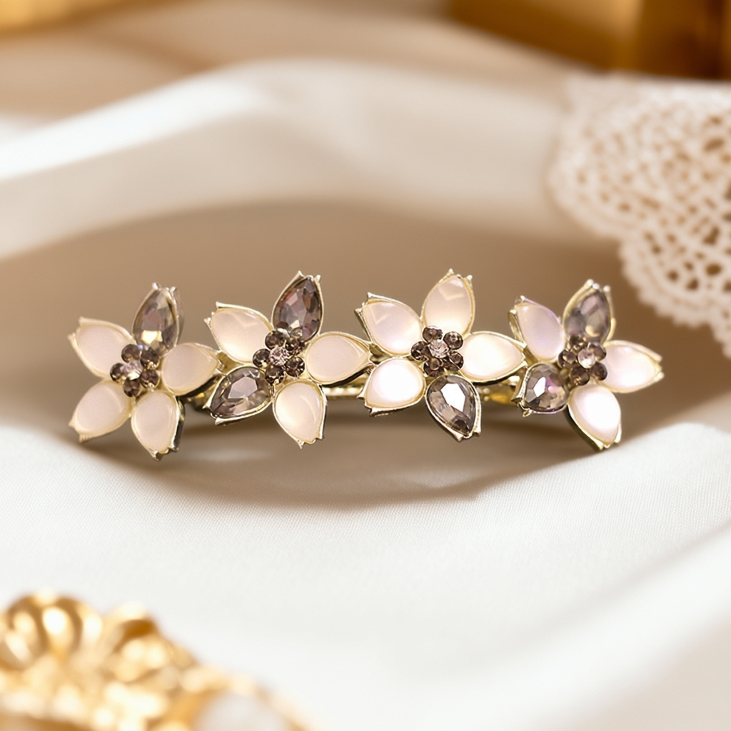 Korean-style Large And Small Spring Clips With Rhinestones photo 8