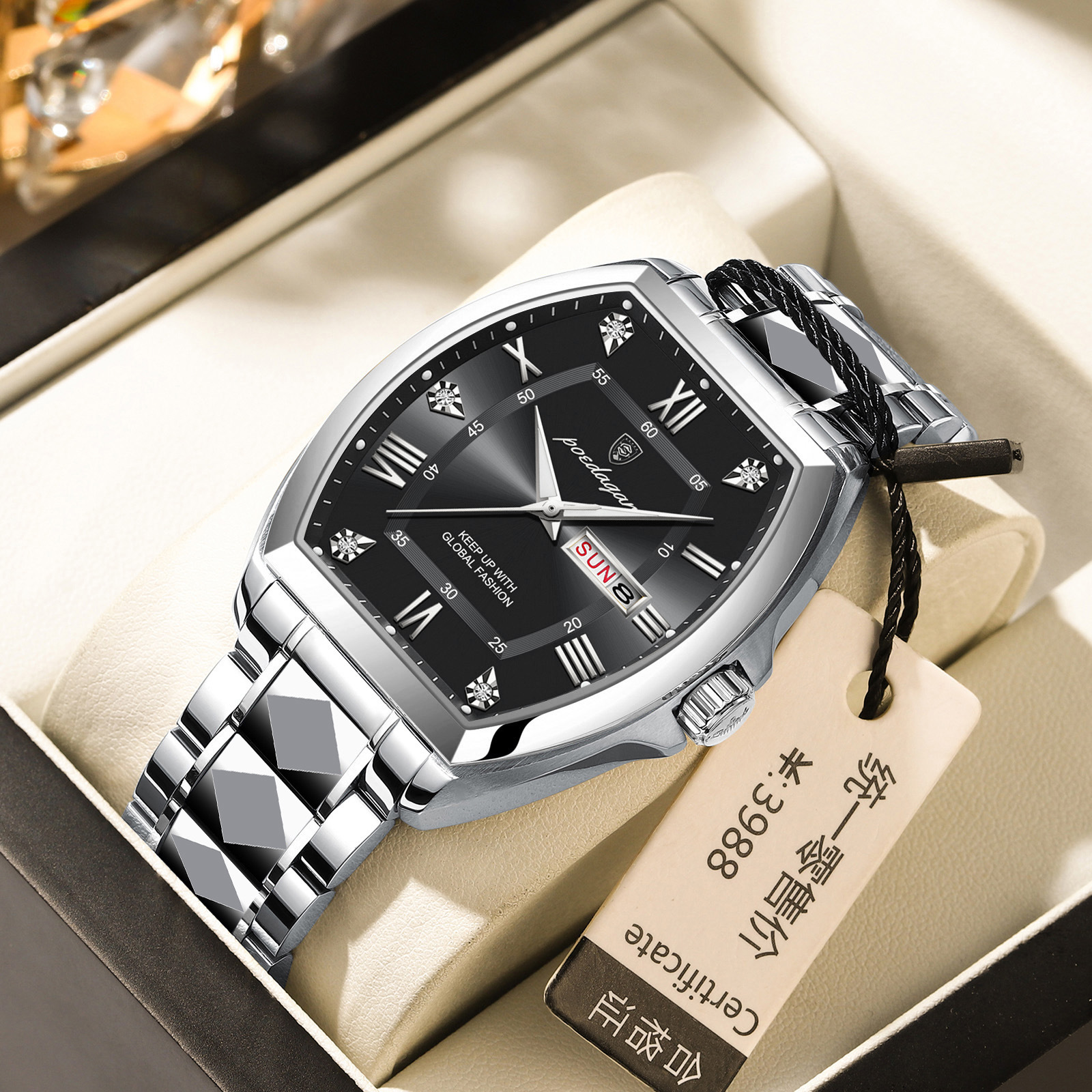 Waterproof Luminous Barrel-shaped Quartz Mens Watch photo 4