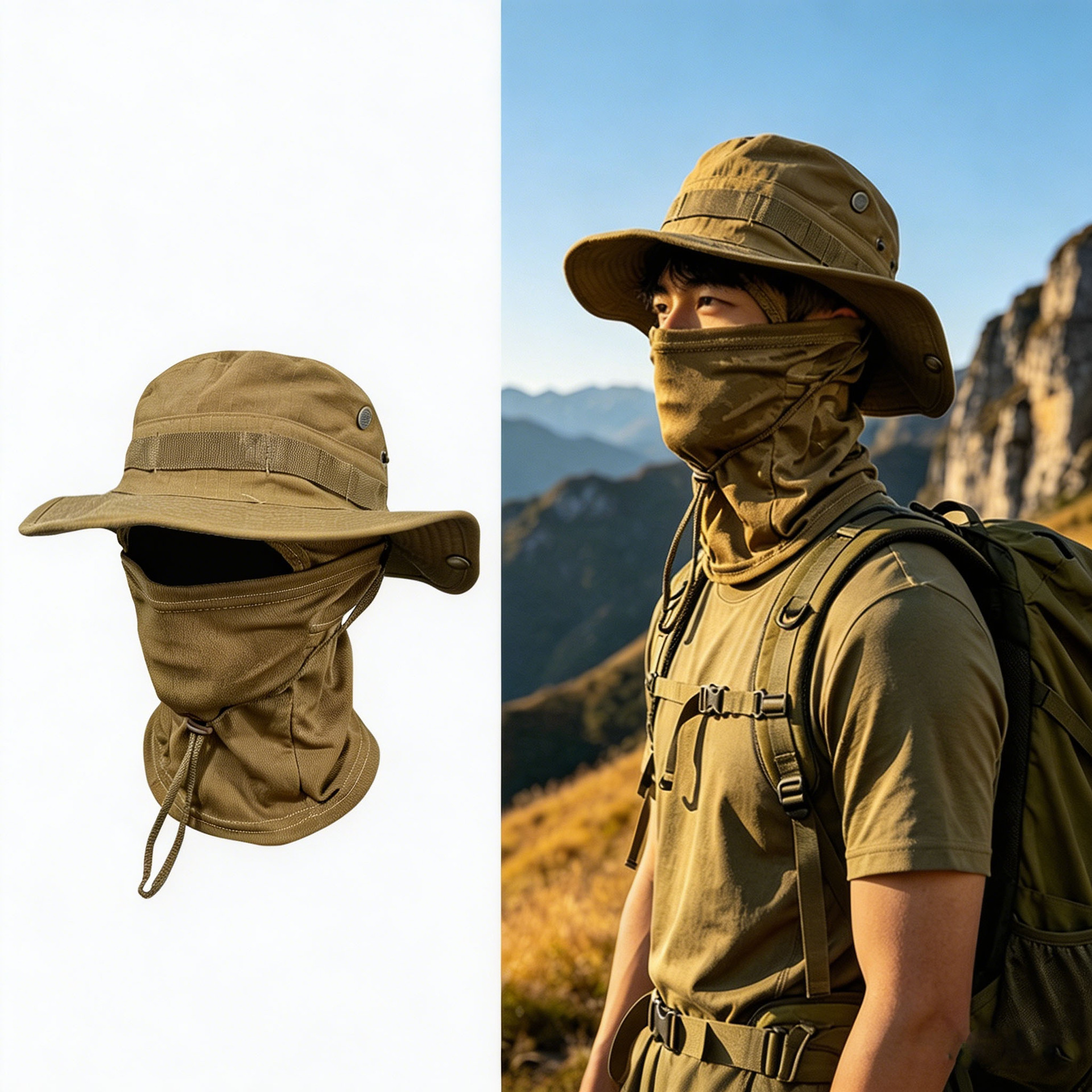 Camouflage Quick-Drying Sun-Protection Outdoor Wide-Brimmed Sun Hat photo 8