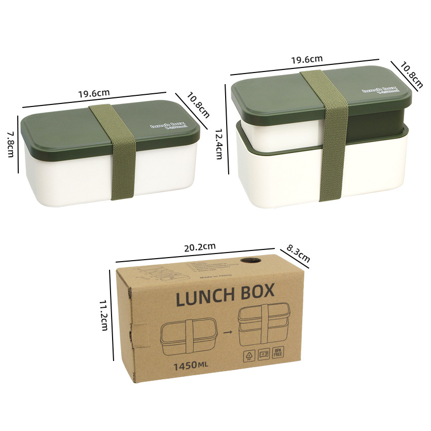 Compartmentalized Double-layer Microwave-safe Plastic Lunch Box photo 4