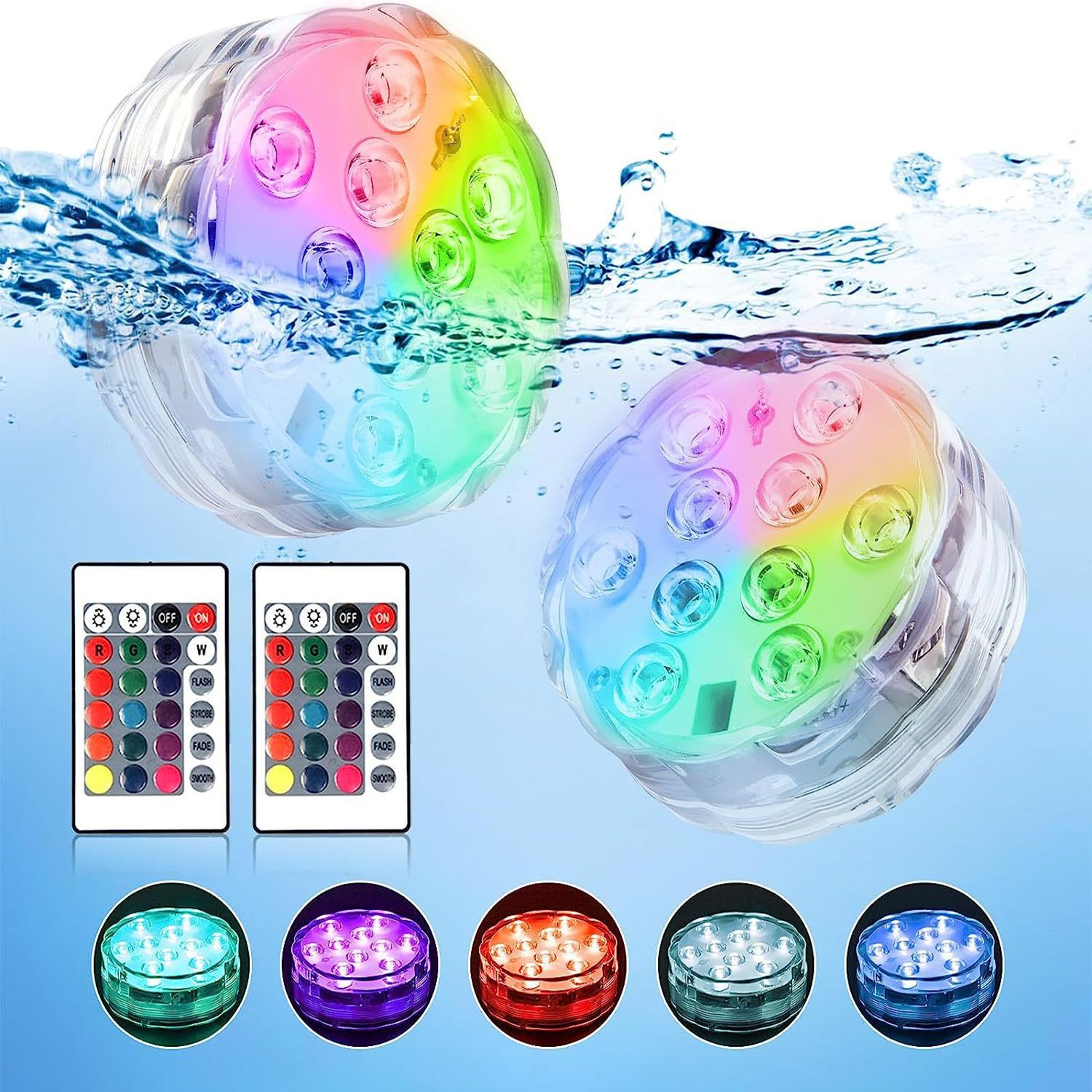 Key-controlled Seven-color 10-bulb Diving Light photo 1