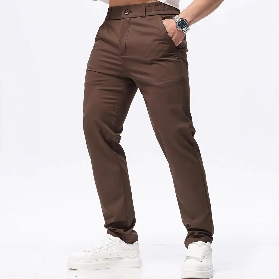 Slim-fit Straight-leg Pants Mens Versatile Stretch Trousers For Young Adults photo 8
