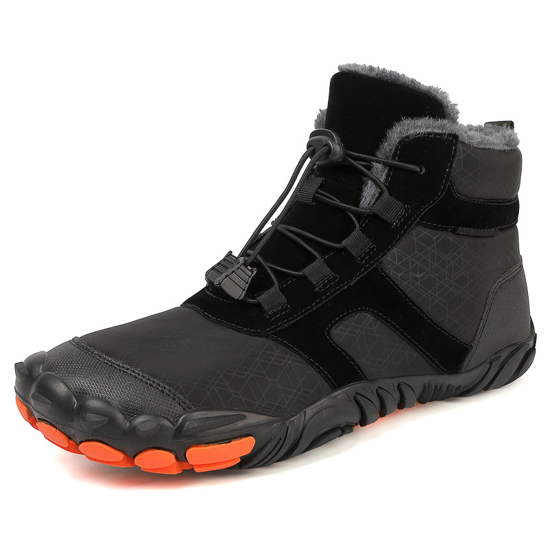 Fleece-lined Water-repellent Five-finger Snow Boots Thermal Non-slip Cotton-padded Shoes photo 2