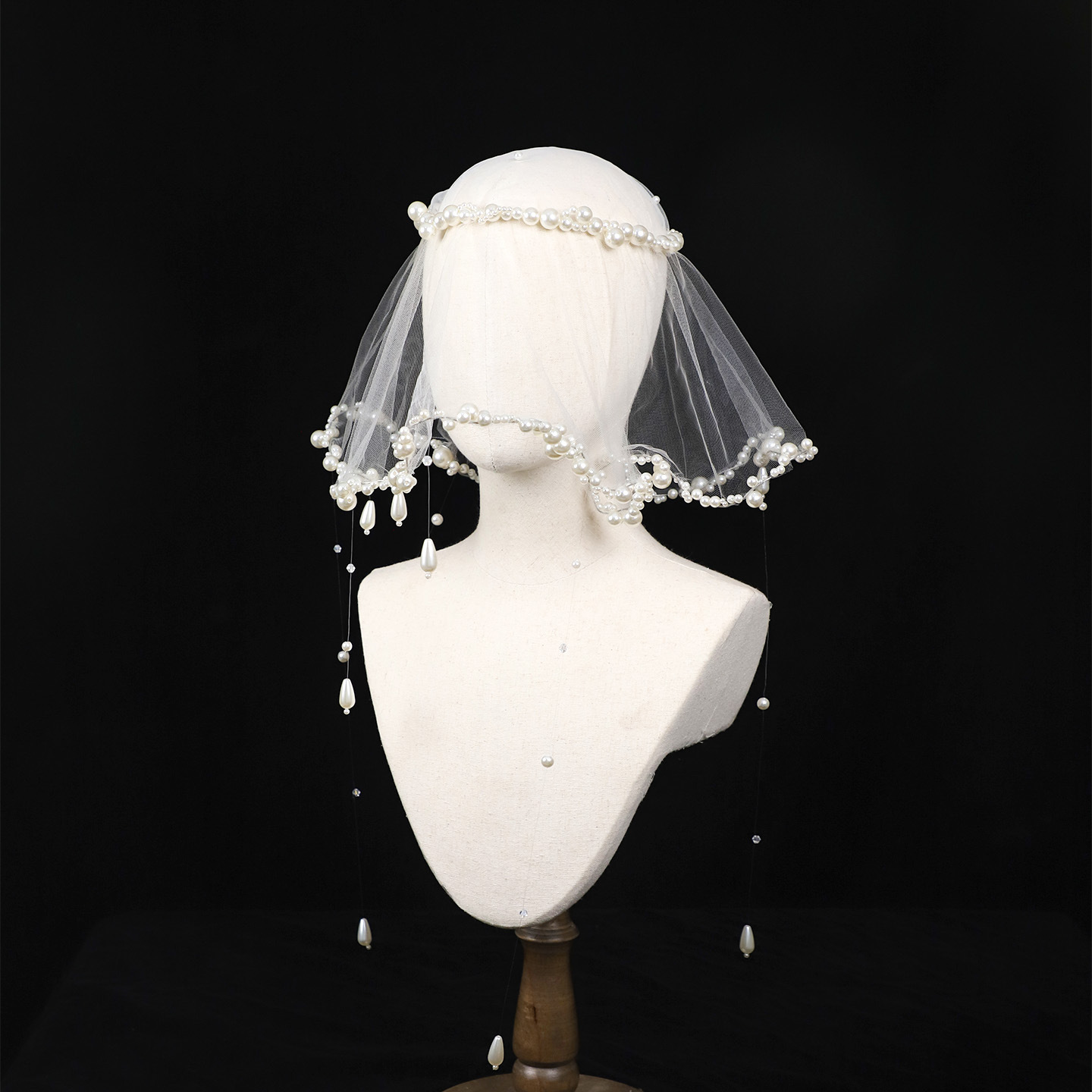 Pearl Tassel Veil Wedding Accessory Short Bridal Veil For Women photo 3