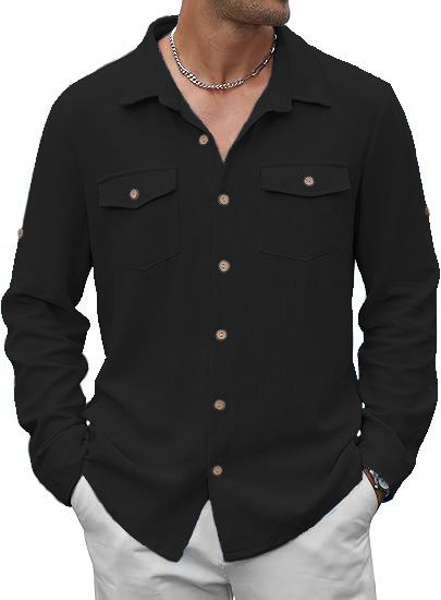 Men's Spring And Autumn Casual Long-Sleeved Shirt photo 8
