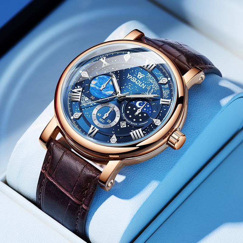 Sophisticated Mens Watch With A Vast Starry Sky Design photo 1