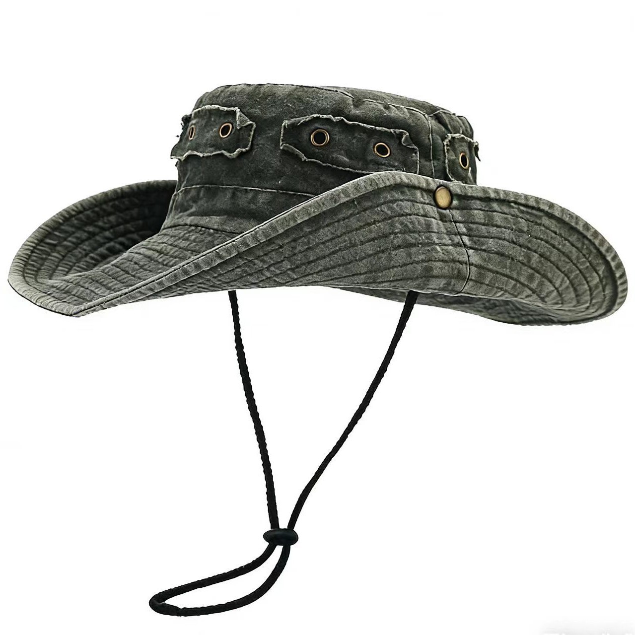 Retro Washed-cotton Bucket Hat For Sun Protection Outdoors photo 6