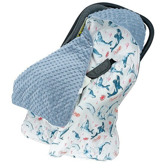 Hooded Swaddle Blanket Multi-Functional Baby Bassinet Cover Double-Sided Newborn Flannel Swaddle Wrap photo 6