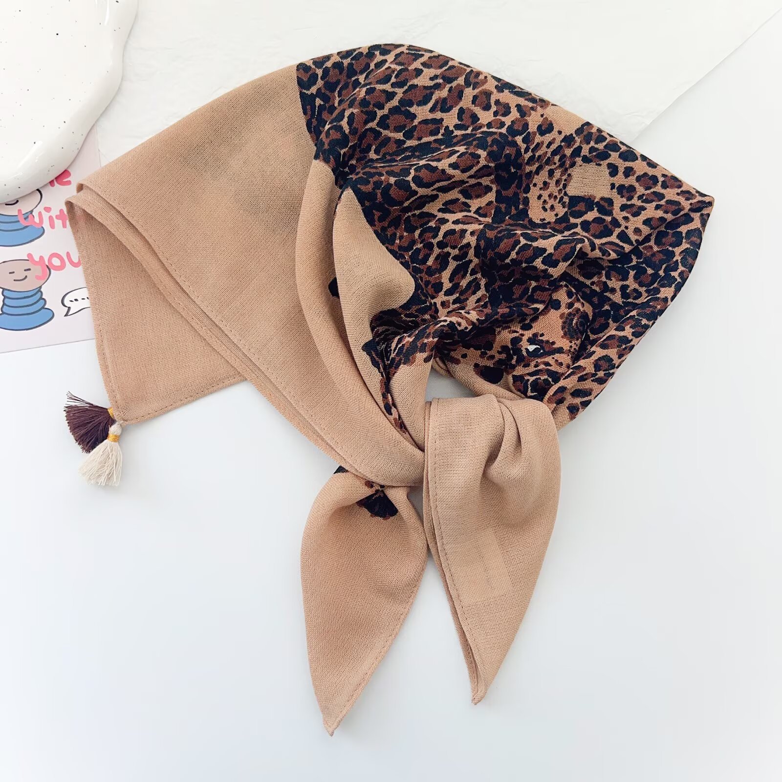 Jungle Cheetah Art Print Square With Tassels Silk Shawl For Stylish Outfits Blogger-Style Multi-Use Scarf photo 6