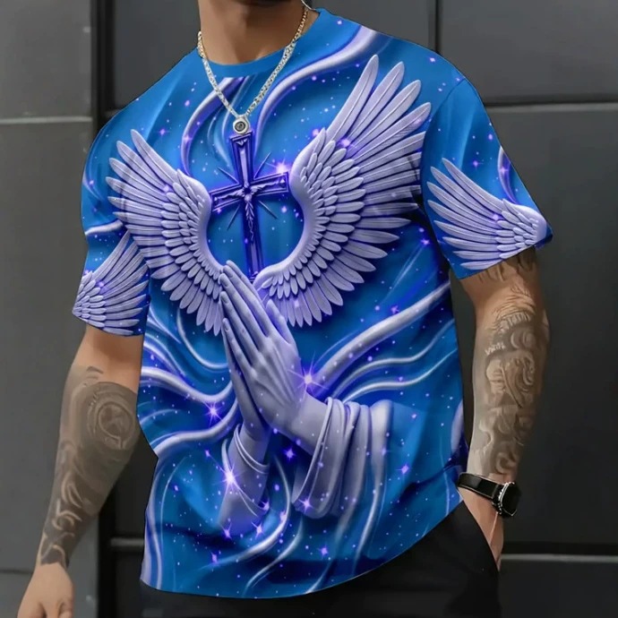 Men's And Women's Patterned Printed Short-sleeve Tops photo 4