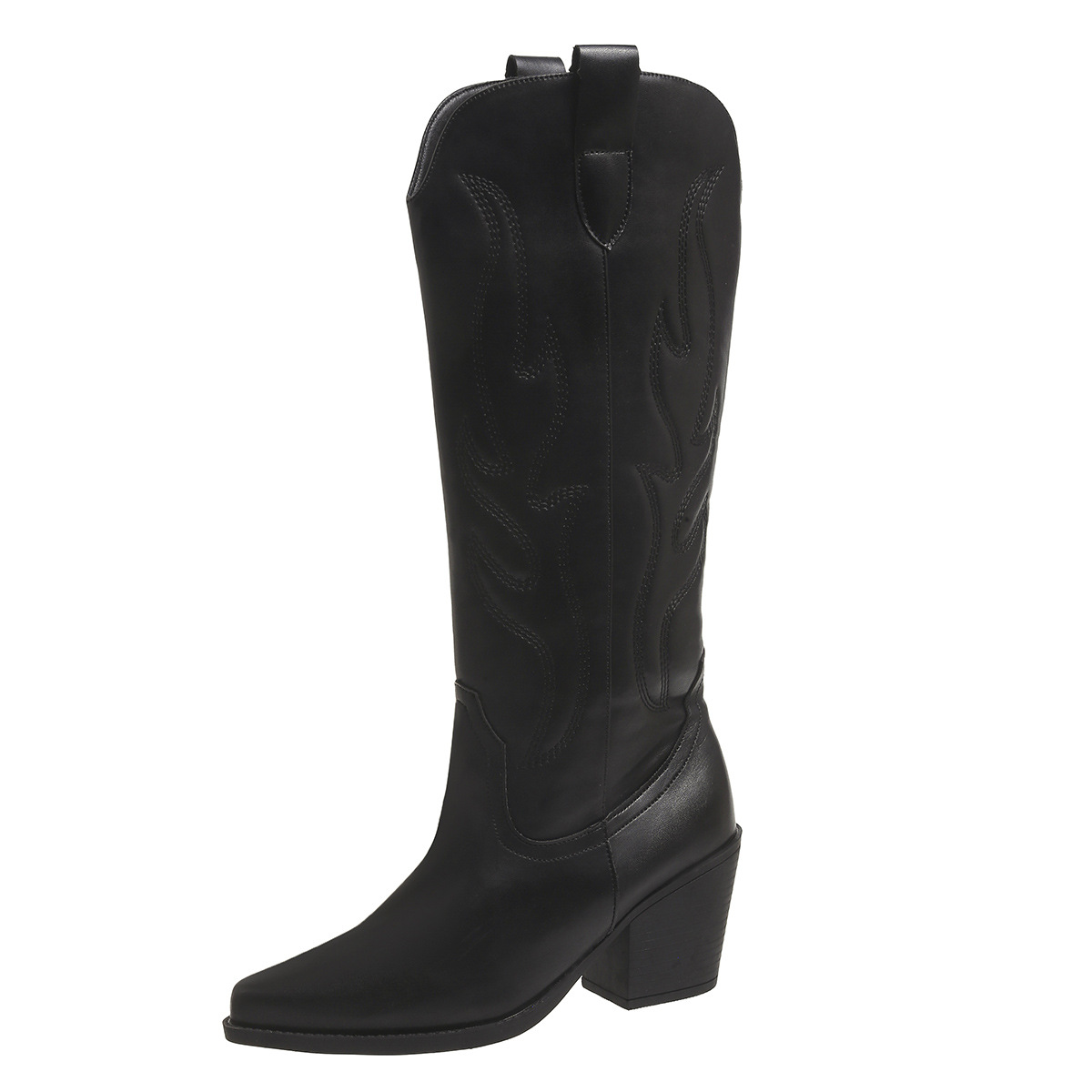 Western Cowboy Retro Wide-calf Trendy Boots photo 3